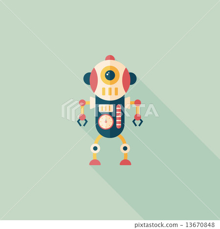 robot concept flat icon with long shadow,eps10 robot concept flat icon with long shadow,eps10 13670848