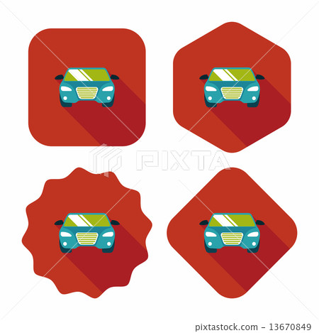 Transportation car flat icon with long shadow,eps10 Transportation car flat icon with long shadow,eps10 13670849