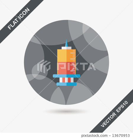syringe flat icon with long shadow,eps10 13670953