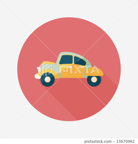 Transportation car flat icon with long shadow,eps10 13670962