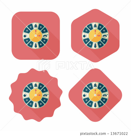 Christmas style clock flat icon with long shadow eps10 13671022