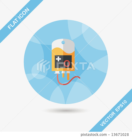 IV bag flat icon with long shadow, eps10 13671028