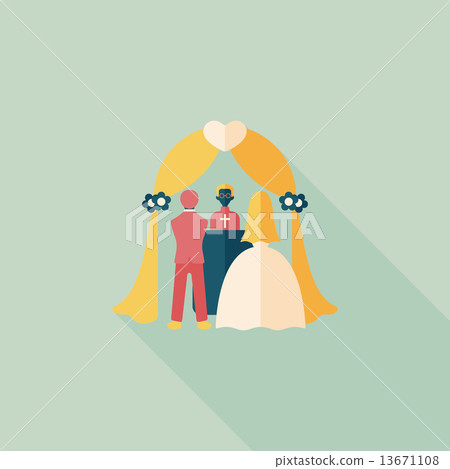 wedding ceremony flat icon with long shadow,eps10-插圖素材 [13671108] - PIXTA圖庫