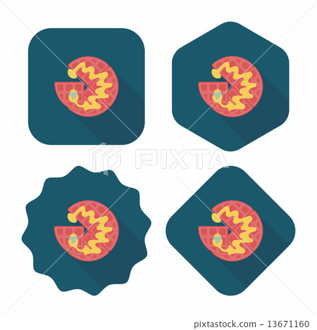pancake flat icon with long shadow,eps10 13671160