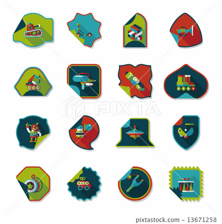 Toy sticker flat banner background set, eps10 13671258