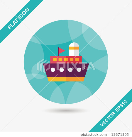 ship boat flat icon with long shadow,eps10 - Stock Illustration ...
