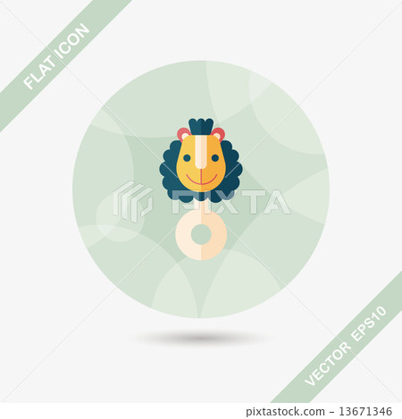 baby rattle flat icon with long shadow,eps10 baby rattle flat icon with long shadow,eps10 13671346