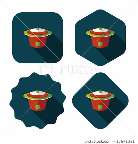 kitchenware electric pot flat icon with long shadow,eps10 kitchenware electric pot flat icon with long shadow,eps10 13671351