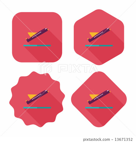 airplane flat icon with long shadow airplane flat icon with long shadow 13671352
