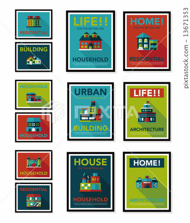 Building poster flat design background set, eps10 Building poster flat design background set, eps10 13671353