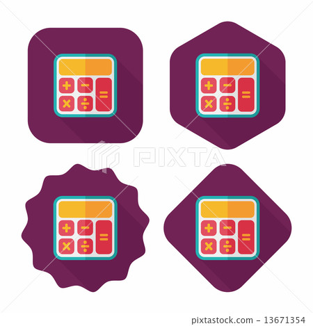 calculator flat icon with long shadow,eps10 calculator flat icon with long shadow,eps10 13671354