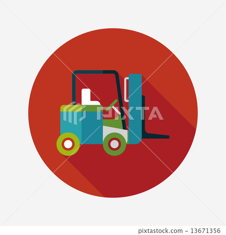 Transportation moving truck flat icon with long shadow,eps10 Transportation moving truck flat icon with long shadow,eps10 13671356
