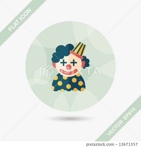 Clown flat icon with long shadow,eps10 13671357