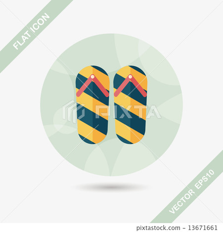 flip flop flat icon with long shadow,eps10 - Stock Illustration ...