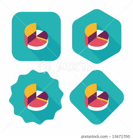 Business pie chart flat icon with long shadow,eps10 13671700