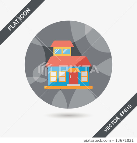 Building flat icon with long shadow,eps10 - Stock Illustration ...