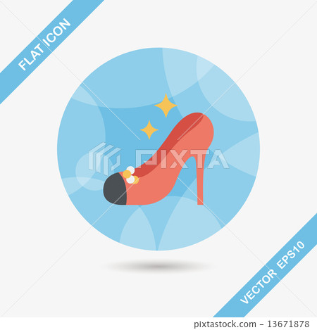 Wedding high-heeled shoes flat icon with long shadow,eps10 Wedding high-heeled shoes flat icon with long shadow,eps10 13671878