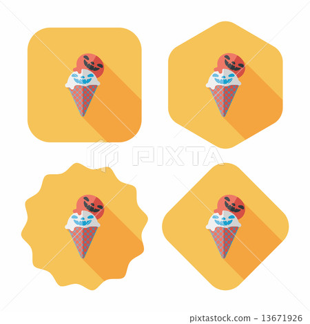 Halloween ice cream flat icon with long shadow,eps10 Halloween ice cream flat icon with long shadow,eps10 13671926