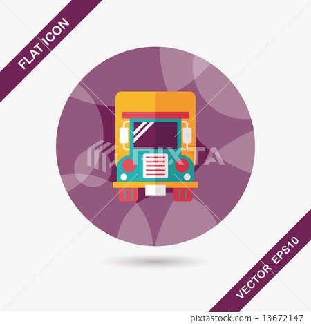 Transportation truck flat icon with long shadow,eps10 13672147
