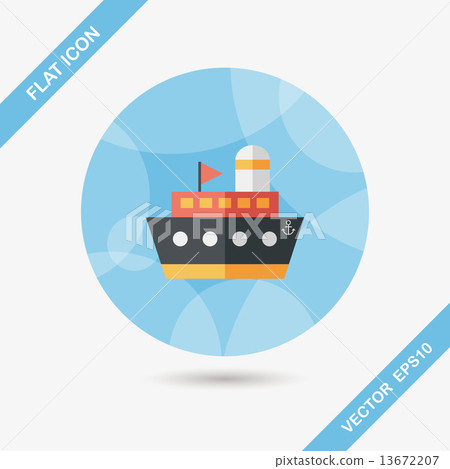 ship boat flat icon with long shadow,eps10 - Stock Illustration ...
