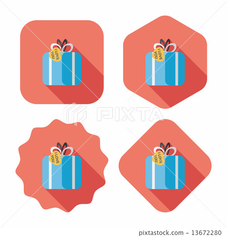 Valentine's Day present flat icon with long shadow,eps10 Valentine's Day present flat icon with long shadow,eps10 13672280