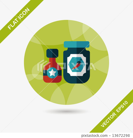 kitchenware hot sauce flat icon with long shadow,eps10 13672298