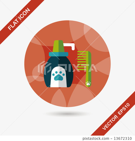 Pet shampoo flat icon with long shadow,eps10 - Stock Illustration ...
