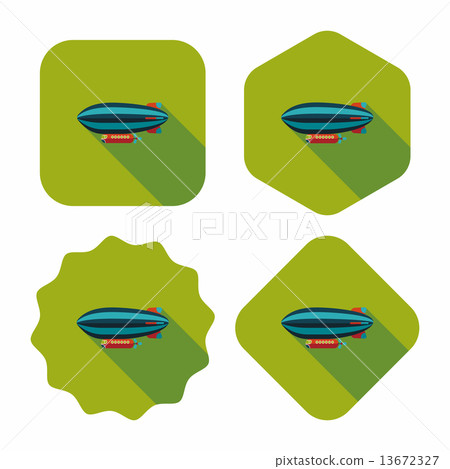 Airship flat icon with long shadow Airship flat icon with long shadow 13672327