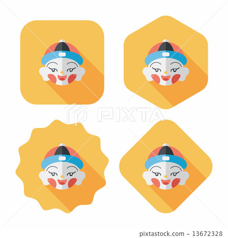 Chinese New Year boy flat icon with long shadow,eps10 Chinese New Year boy flat icon with long shadow,eps10 13672328