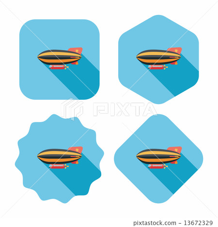 Airship flat icon with long shadow Airship flat icon with long shadow 13672329