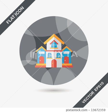 Building house flat icon with long shadow,eps10 - Stock Illustration ...