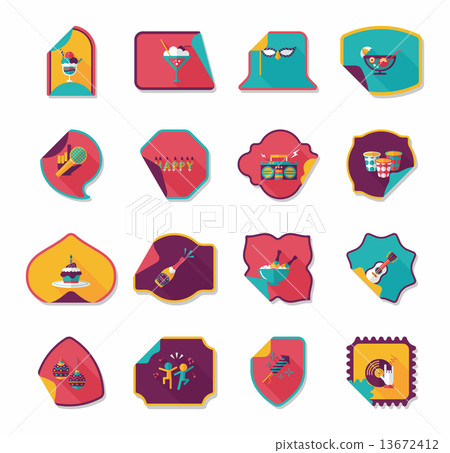 Birthday sticker flat banner background set, eps10 Birthday sticker flat banner background set, eps10 13672412