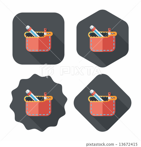 pencil box flat icon with long shadow,eps10 pencil box flat icon with long shadow,eps10 13672415
