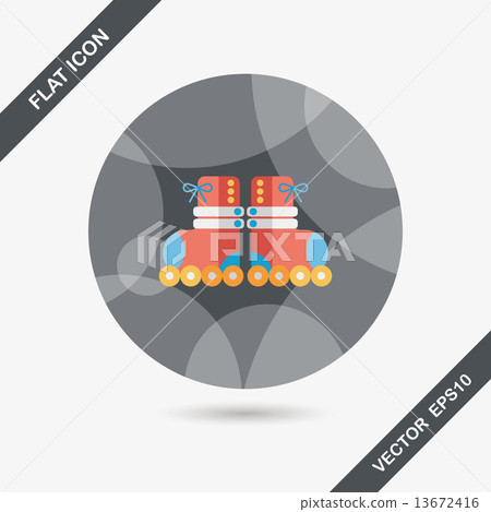 Roller skates flat icon with long shadow,eps10 Roller skates flat icon with long shadow,eps10 13672416