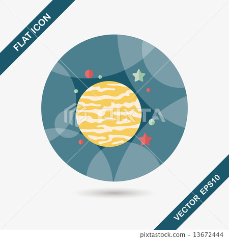 Space planet flat icon with long shadow,eps10 - Stock Illustration ...
