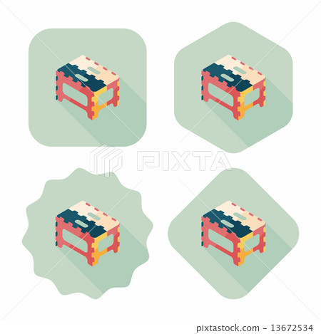 folding chair flat icon with long shadow,eps10 13672534