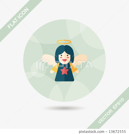 angel flat icon with long shadow, eps10 13672555