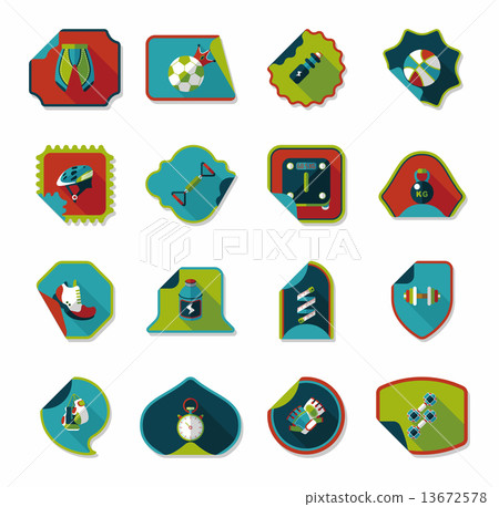 Sport sticker flat banner background set, eps10 13672578
