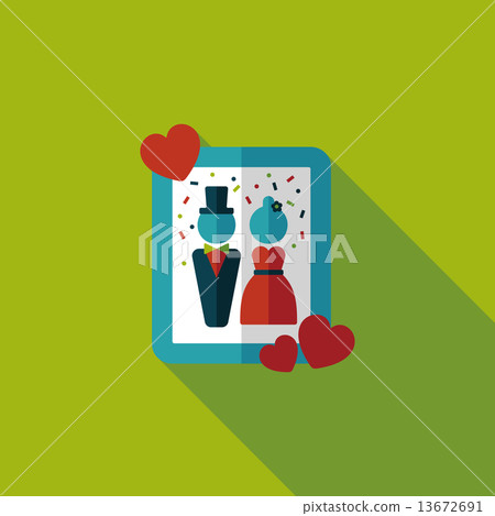 wedding photo flat icon with long shadow,eps10 - Stock Illustration ...