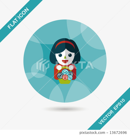 wedding flower girl flat icon with long shadow,eps10 13672696