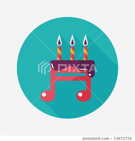 birthday cake flat icon with long shadow,eps10 - Stock Illustration ...