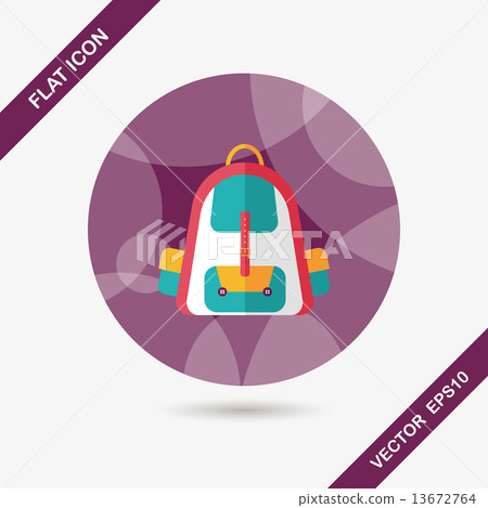 Backpack flat icon with long shadow,eps10 - Stock Illustration ...