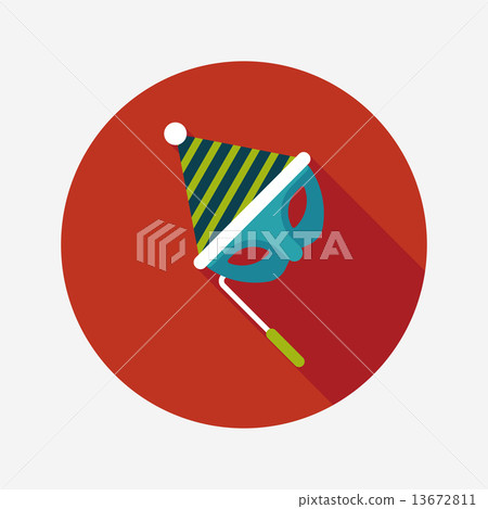 birthday party mask flat icon with long shadow,eps10 birthday party mask flat icon with long shadow,eps10 13672811