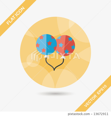 balloons flat icon with long shadow,eps10 - Stock Illustration ...
