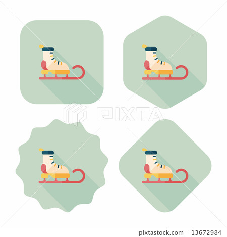 Santa's sleigh flat icon with long shadow eps10 Santa's sleigh flat icon with long shadow eps10 13672984