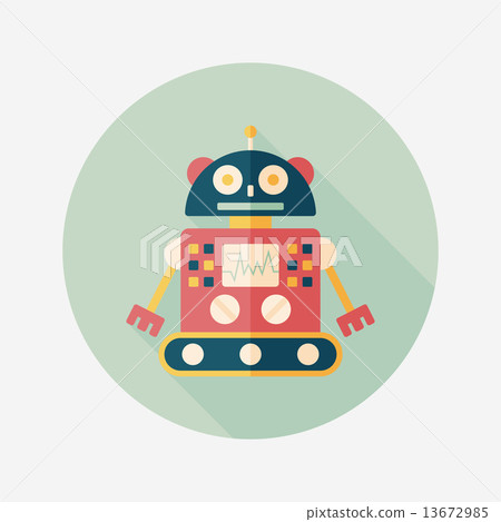 robot concept flat icon with long shadow,eps10 robot concept flat icon with long shadow,eps10 13672985
