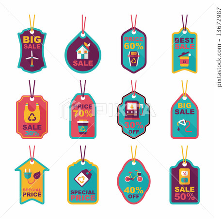 Environmental protection concept flat tag background,eps10 Environmental protection concept flat tag background,eps10 13672987