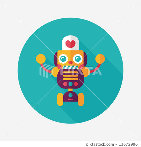 robot concept flat icon with long shadow,eps10 robot concept flat icon with long shadow,eps10 13672990