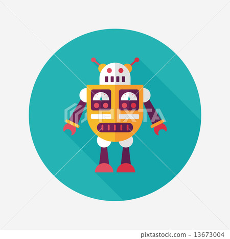 robot concept flat icon with long shadow,eps10 robot concept flat icon with long shadow,eps10 13673004