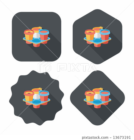 takeaway coffee flat icon with long shadow,eps10 takeaway coffee flat icon with long shadow,eps10 13673191